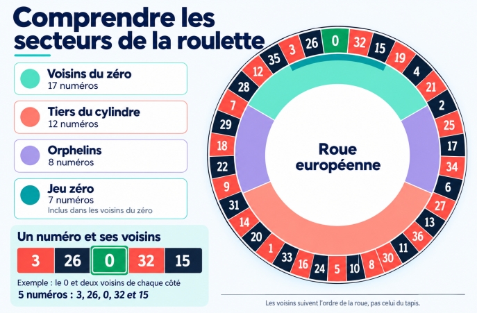 Les secteurs et les voisins de la roue